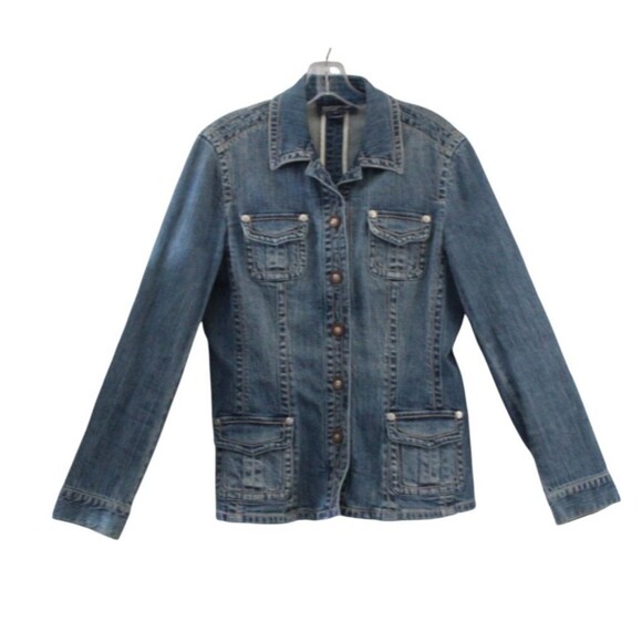 Jones New York Signature Denim Jacket With Pockets Women's Size Med - Picture 4 of 6